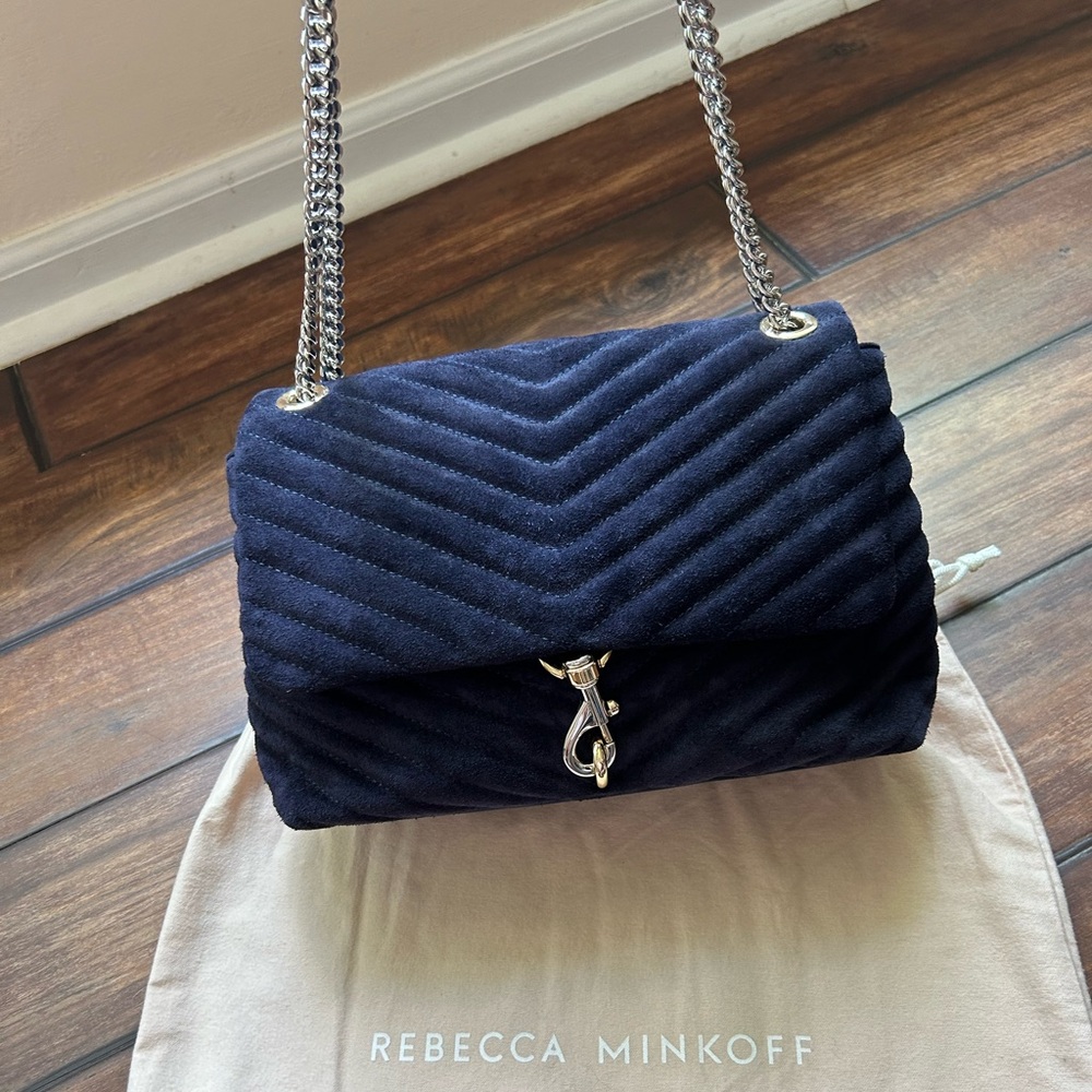 Rebecca Minkoff Quilted Leather and Suede Edie Shoulder Bag